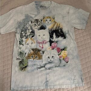 The Mountain Cat T-Shirt - White and Multicolor